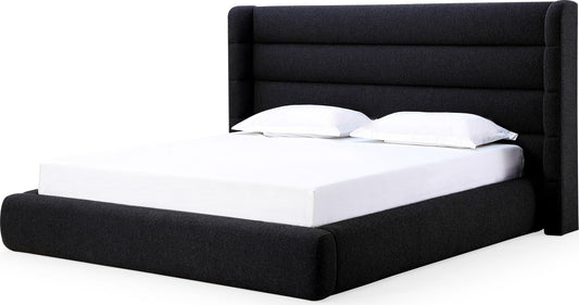 Frank Queen-size Upholstered Wingback Platform Bed in Ember Boucle (2026)
