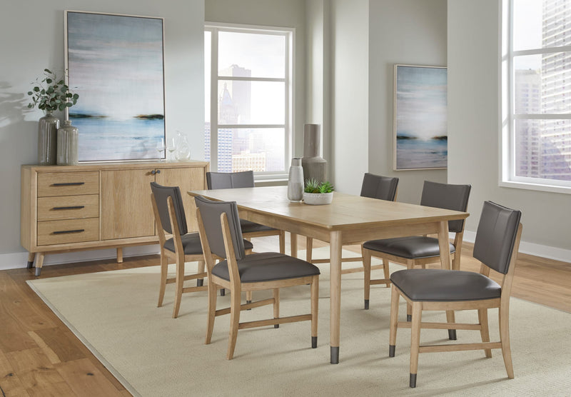 Franklin Dining Chair in Au Natural and Gray Leather