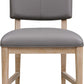 Franklin Dining Chair in Au Natural and Gray Leather