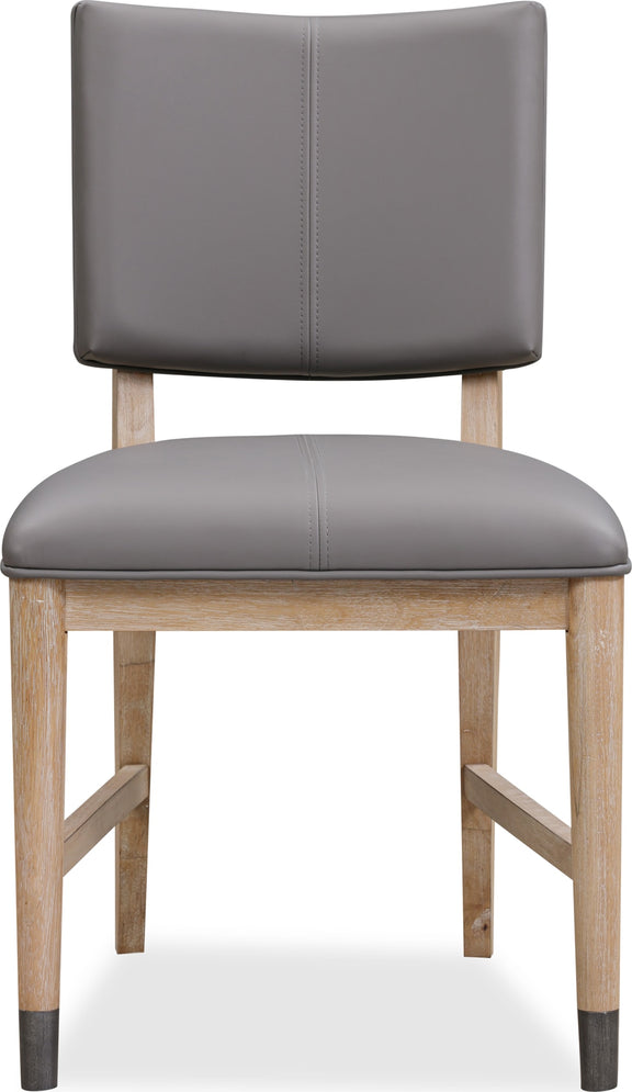 Franklin Dining Chair in Au Natural and Gray Leather