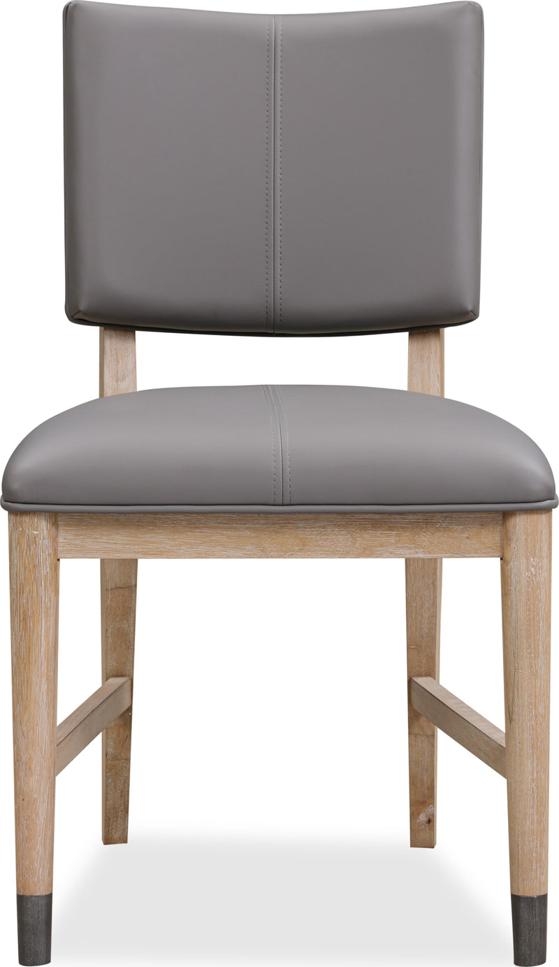 Franklin Dining Chair in Au Natural and Gray Leather