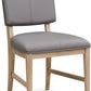 Franklin Dining Chair in Au Natural and Gray Leather