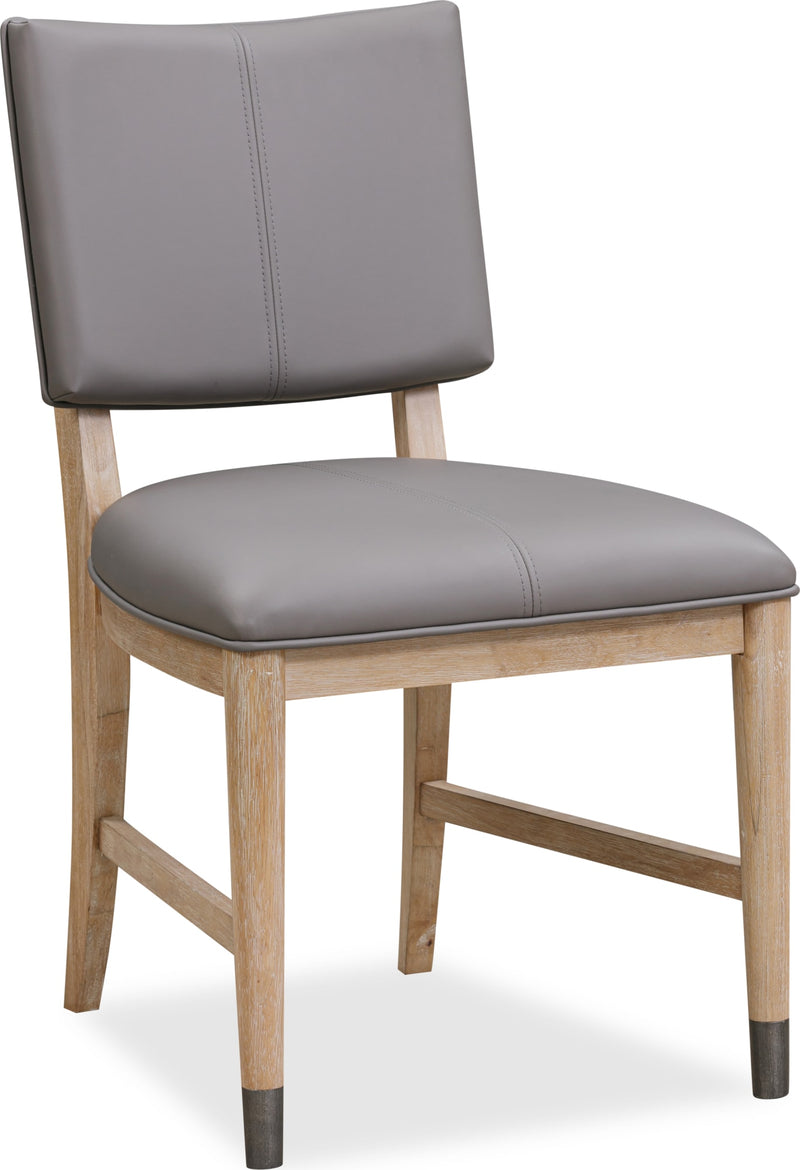 Franklin Dining Chair in Au Natural and Gray Leather