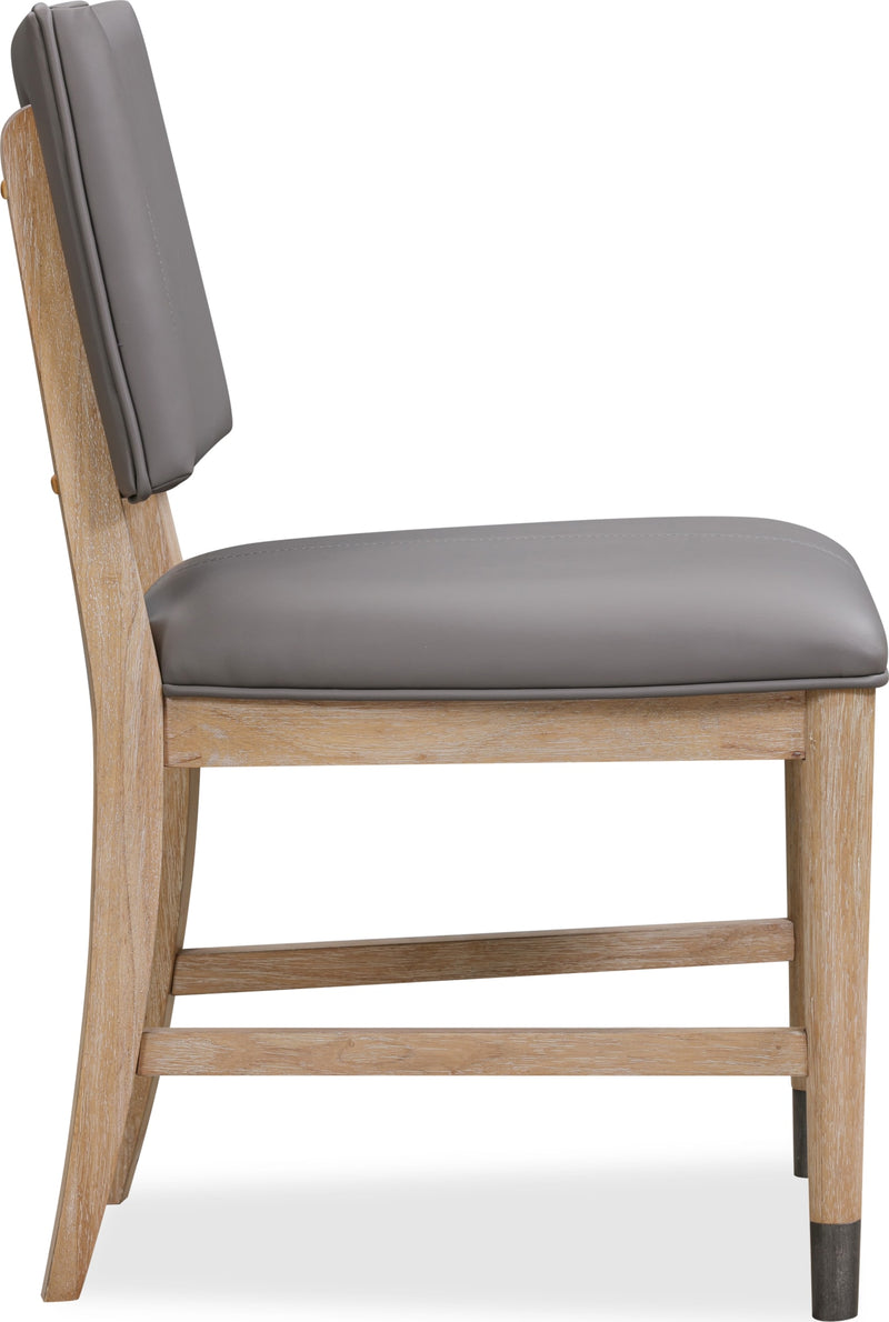 Franklin Dining Chair in Au Natural and Gray Leather