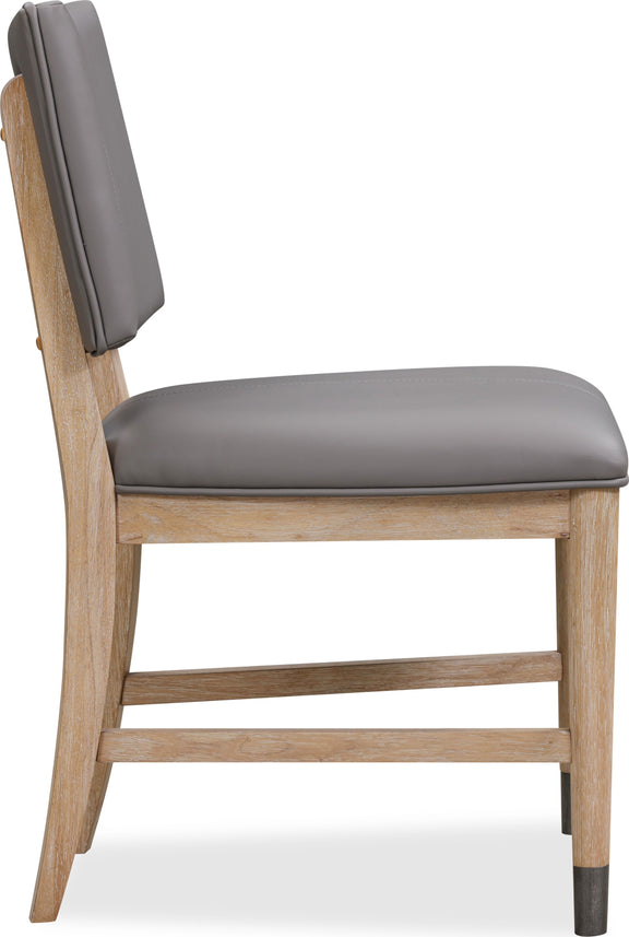 Franklin Dining Chair in Au Natural and Gray Leather