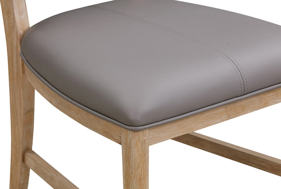 Franklin Dining Chair in Au Natural and Gray Leather