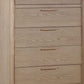 Furano Five Drawer Ash Wood Chest in Ginger