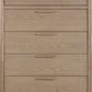 Furano Five Drawer Ash Wood Chest in Ginger