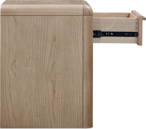 Furano One Drawer One Shelf Ash Wood Nightstand in Ginger