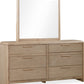 Furano Six Drawer Ash Wood Dresser in Ginger