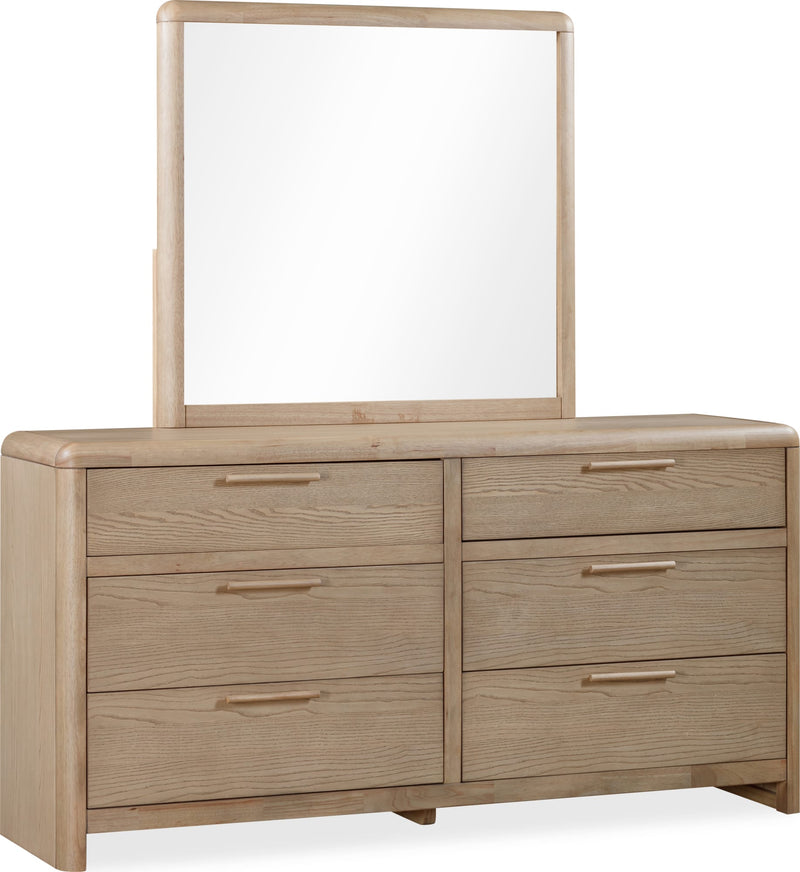 Furano Six Drawer Ash Wood Dresser in Ginger
