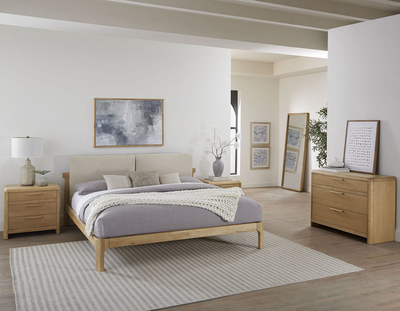 Furano Three Drawer Ash Wood Bachelor Chest in Ginger