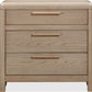Furano Three Drawer Ash Wood Nightstand in Ginger