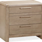 Furano Three Drawer Ash Wood Nightstand in Ginger
