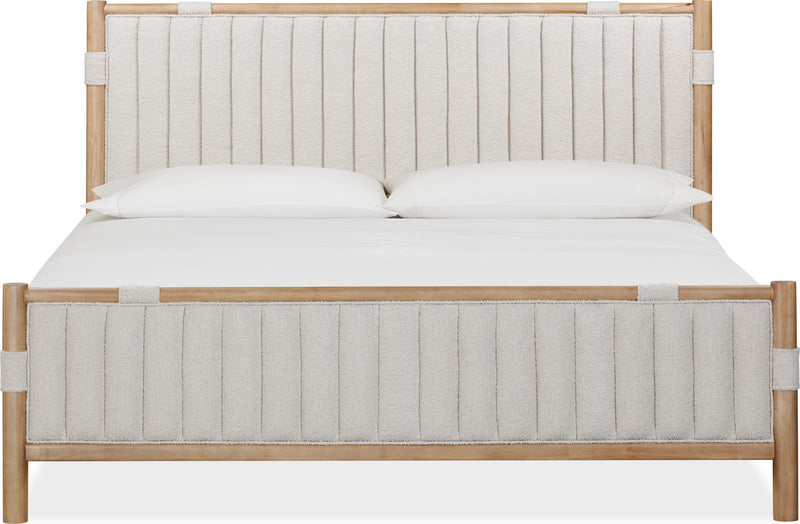 Furano Full-size Upholstered Panel Bed in Ginger and Brun Boucle
