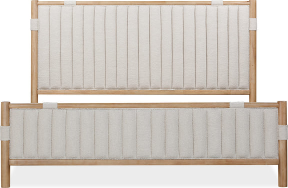 Furano King-size Upholstered Panel Bed in Ginger and Brun Boucle