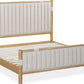 Furano California King-size Upholstered Panel Bed in Ginger and Brun Boucle