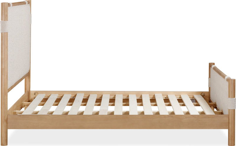 Furano King-size Upholstered Panel Bed in Ginger and Brun Boucle