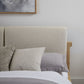 Furano King-size Upholstered Two Cushion Platform Bed in Ginger and Natural Linen