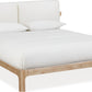 Furano Full-size Upholstered Two Cushion Platform Bed in Ginger and Natural Linen