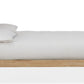 Furano Queen-size Upholstered Two Cushion Platform Bed in Ginger and Natural Linen