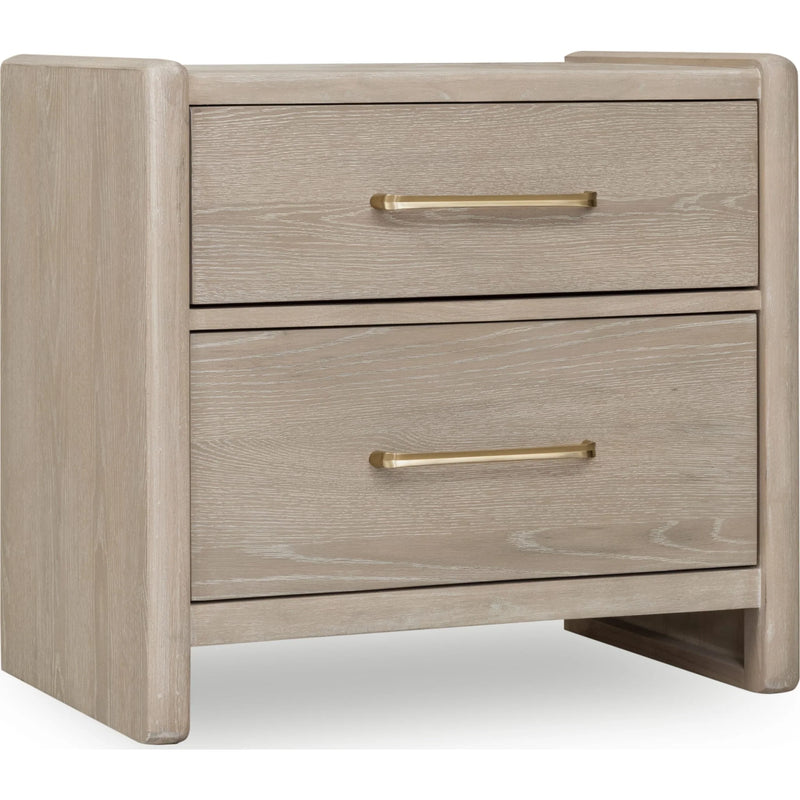 2 Drawer Oak Wood Nightstand in Chai