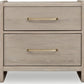 Gardenia 2 Drawer Oak Wood Nightstand in Chai