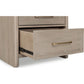 2 Drawer Oak Wood Nightstand in Chai