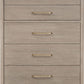 Gardenia Five Drawer Oak Wood Chest in Chai