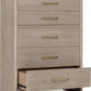 Gardenia Five Drawer Oak Wood Chest in Chai