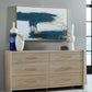 Gardenia Six Drawer Oak Wood Dresser in Chai