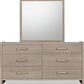 Gardenia Six Drawer Oak Wood Dresser in Chai
