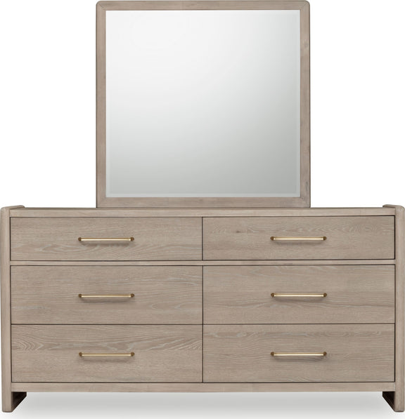 Gardenia Six Drawer Oak Wood Dresser in Chai