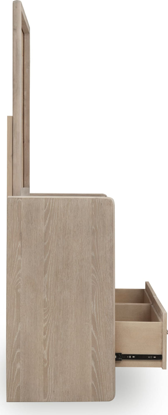 Gardenia Six Drawer Oak Wood Dresser in Chai