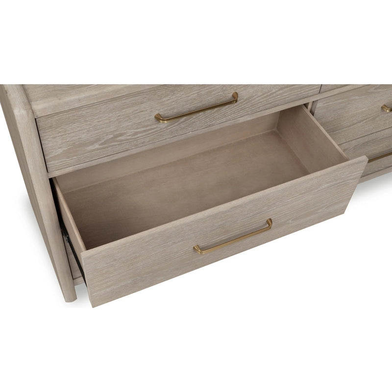 Six Drawer Oak Wood Dresser in Chai