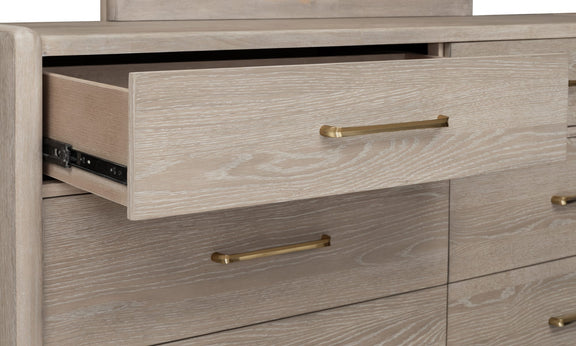 Gardenia Six Drawer Oak Wood Dresser in Chai