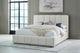 Gardenia Wood Frame Upholstered California King-Size Platform Bed in Cotton and Chai