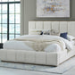 Gardenia Wood Frame Upholstered King-Size Platform Bed in Cotton and Chai