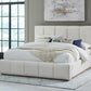 Gardenia Wood Frame Upholstered Queen-Size Platform Bed in Cotton and Chai