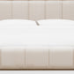 Gardenia Wood Frame Upholstered Queen-Size Platform Bed in Cotton and Chai