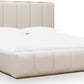 Gardenia Wood Frame Upholstered California King-Size Platform Bed in Cotton and Chai