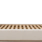 Gardenia Wood Frame Upholstered Queen-Size Platform Bed in Cotton and Chai