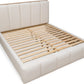 Gardenia Wood Frame Upholstered Queen-Size Platform Bed in Cotton and Chai