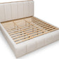 Gardenia Wood Frame Upholstered California King-Size Platform Bed in Cotton and Chai