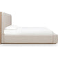 Wood Frame Upholstered Platform Bed in Cotton and Chai