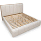 Wood Frame Upholstered Platform Bed in Cotton and Chai