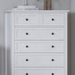 Grace Five Drawer Chest in Snowfall White (2024)