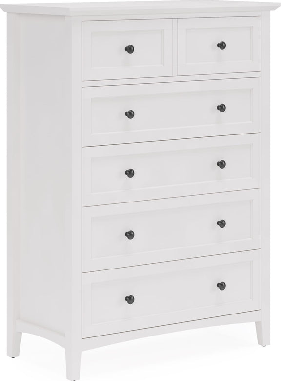 Grace Five Drawer Chest in Snowfall White (2024)