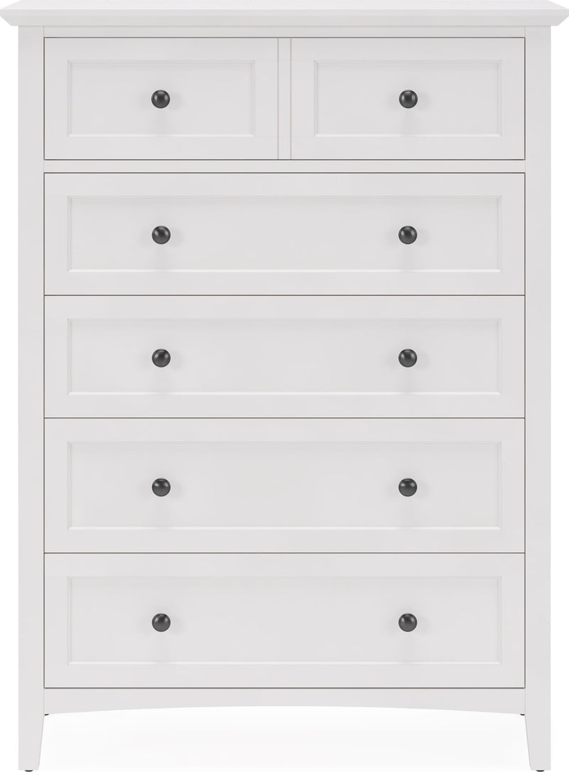Grace Five Drawer Chest in Snowfall White (2024)