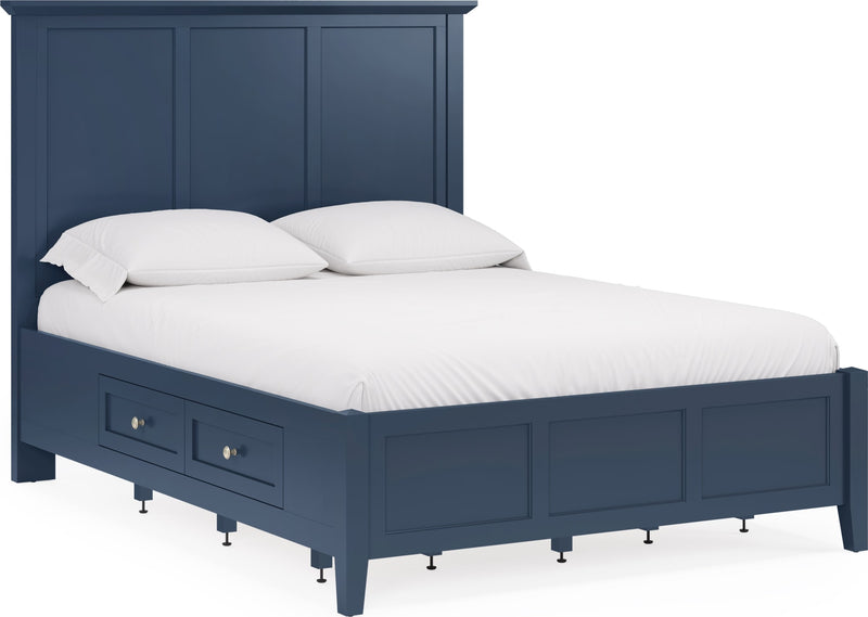 Grace Four Drawer Full-size Platform Storage Bed in Blueberry